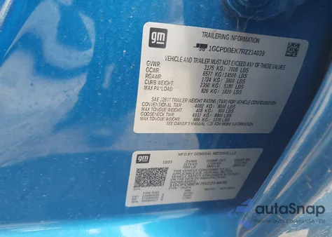 2024 Chevrolet Silverado 1500 4Wd Short Bed Custom из США, поврежденный, VIN 1GCPDBEK7RZ214839